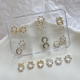 NAIL ANGEL Nail Art Decoration Parts, Christmas Wreath, Nail Art Alloy Accessories Kit (JA028)