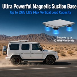 Magnetic Roof Mount for Starlink Mini, 265lbs Heavy Duty Magnet Base, Aluminum Frame with 3.5mm PC Shield, Weatherproof Hail & UV Resistant Lockable Mount for RV, Camper Van, SUV, Truck, Boat,Silver