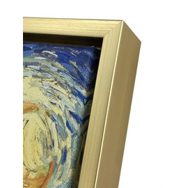 Wieco Art Framed Art Giclee Canvas Prints of Starry Night by Van Gogh Paintings Reproduction Post-Impressionism Artwork Framed Wall Art for Living Room Home Decorations Golden Frame P1XK-3040-GF