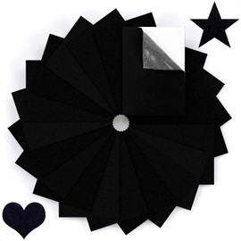 Black Felt Sheets with Adhesive Backing - 12Pcs Sticky Felt Sheets Adhesive Backed Craft Supply Box Liner Jewelry Furniture Felt Fabric Sheets - A4 Size Art Craft Felt Sheets Adhesive Felt Sheets