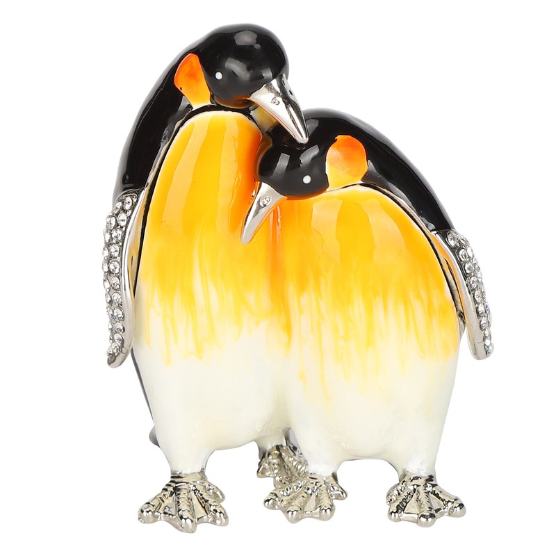 Penguin Couple Ornament Desktop Crafts Collection Decor Penguin Jewellery Storage