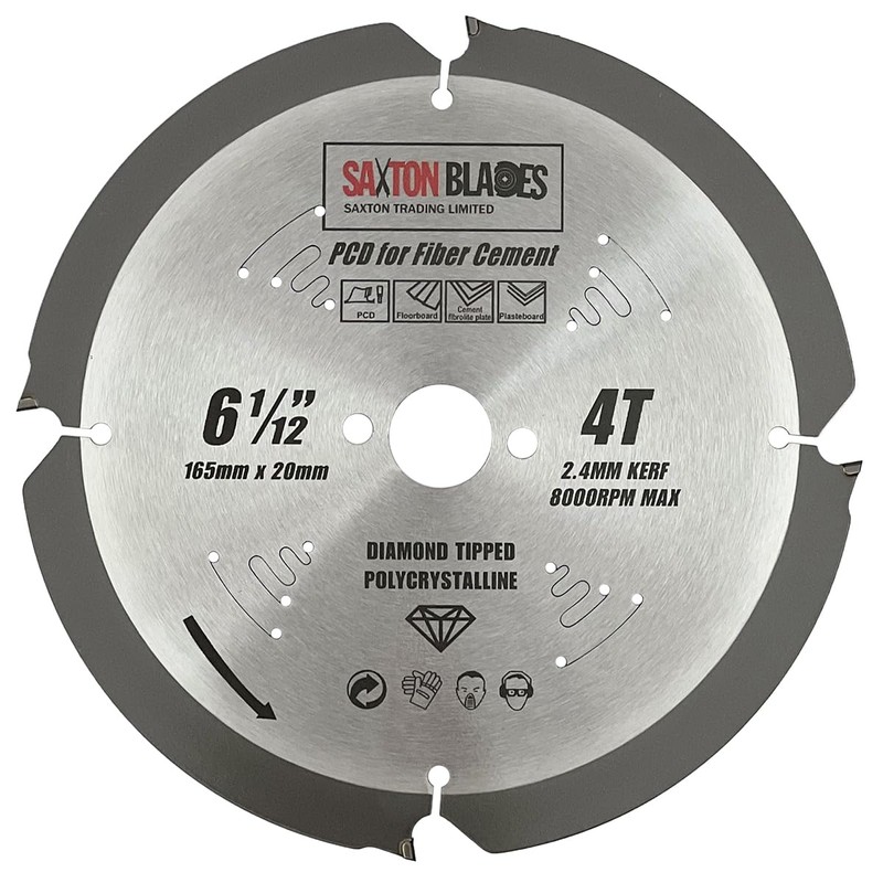 Saxton PCD Circular Saw Blade, 165mm x 4 Teeth x