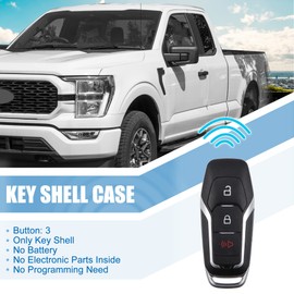 X AUTOHAUX M3N-A2C31243800 Car Key Fob Shell 3 Button Remote Control Key Case Shell Keyless Entry Housing Replacement Black for Ford Explorer 2016-2017