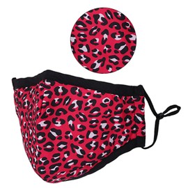 Washable Reusable 3 Layers Cotton Cloth - Pink - Leopard Print, One Size Fits Most