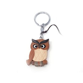 Wooden Owl Keyring