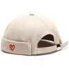 XYIYI Heart Beige Mens Docker Cap Brimless Hats Skullcap Worker