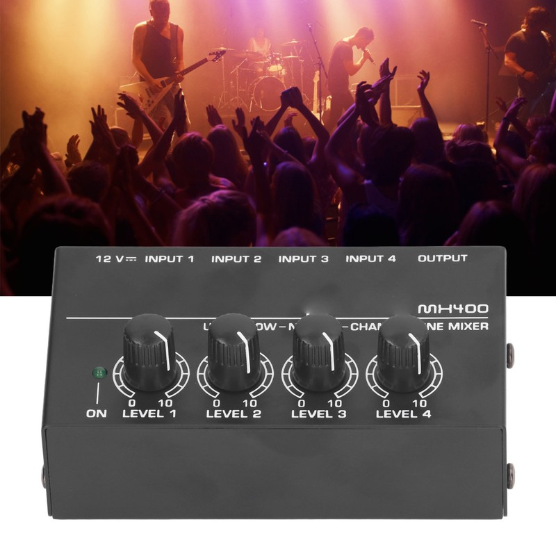4 Channel Mixer Black Ultra Low Noise 4 Channel Compact