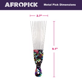 AfroPick Metal Hair Comb (Breathe)