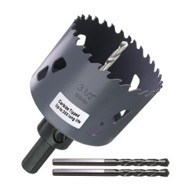 WoWSupM 3-1/2 inch Carbide Hole Saw Bit Deep Cutting 2.36” for Multiple Material Hardy Plank Nail Embedded Wood Air Brick Up to 30X Longer Life