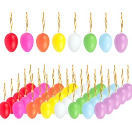 Niaciswe Plastic Easter Eggs, 40 Pieces, Easter Eggs for Painting, Hanging Eggs, Plastic Eggs, Easter Eggs, Easter Decoration, Easter Decorations, DIY Easter Eggs, 8 Colours