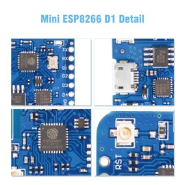 WEMOS Mini ESP8266 D1 XTVTX WEMOS D1 Pro 4MB External Antenna Connector Based ESP8266 Series Antenna ESP8266EX CP-2104 WiFi Development Board (Development Board + Antenna 128MBIT=16MB)