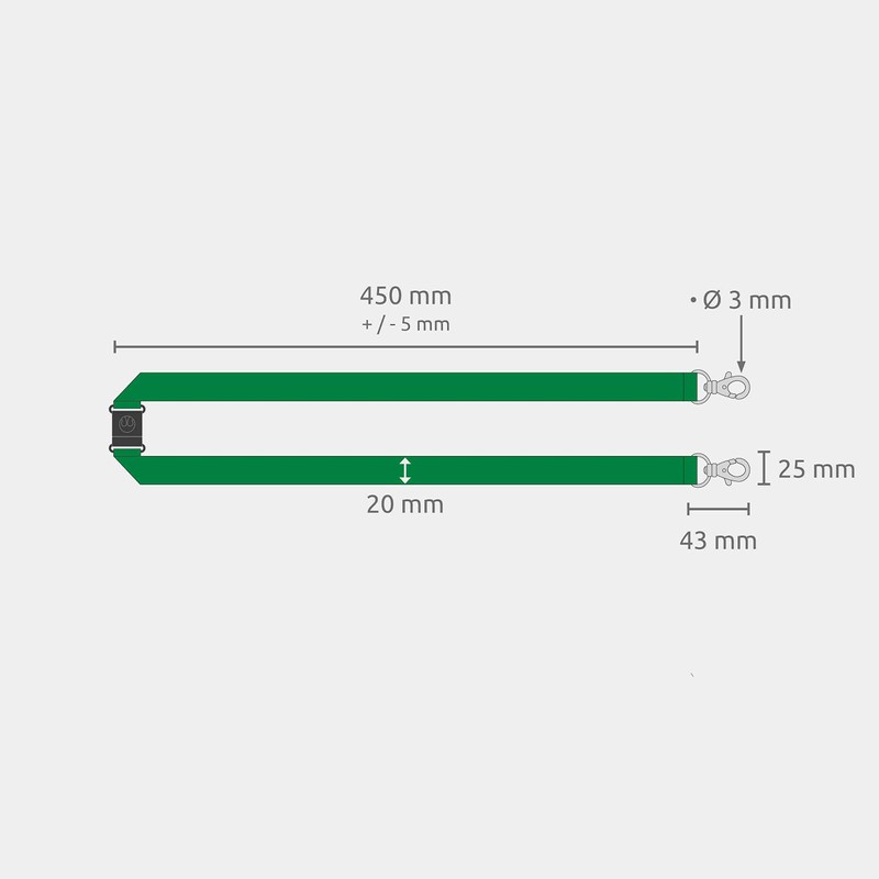 linie zwo ®, Pack of 10 lanyards 20 mm, 2x
