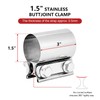 ELSHINE 1.5 Inch Exhaust Clamp1.5 Butt Joint Band Clamp Exhaust