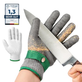 Twinzee Cut Protection Gloves with High Performance Technology (Level A9/F) Ultimate Protection and Maximum Flexibility - Stainless Steel Cut Resistant Glove - Size S