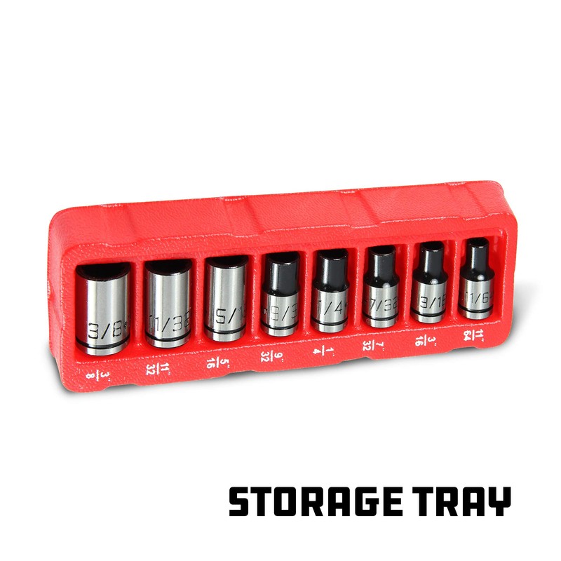 Powerbuilt 8-Piece 1/4-Inch Drive Universal Spline Socket Set with Dual