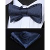 HISDERN Men's Bow Tie Floral Self Bow Tie and Pocket