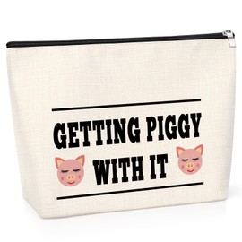 Pigs Lover Gift for Girl Women Piggy Makeup Bag Birthday Gift for Women Best Friend Sister Daughter Cute Pig Farm Animal Gift for Country Kids Friendship Gifts Travel Cosmetic Pouch