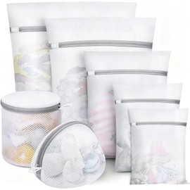 Bolsas para Lavar Ropa Delicada, 7 Pcs Bolsas de Malla de Lavander?a Bolsa de Lavandería de Viaje, Adecuadas para Clasificación de Ropa y Lavado, Blusa, Vestidos-Gris
