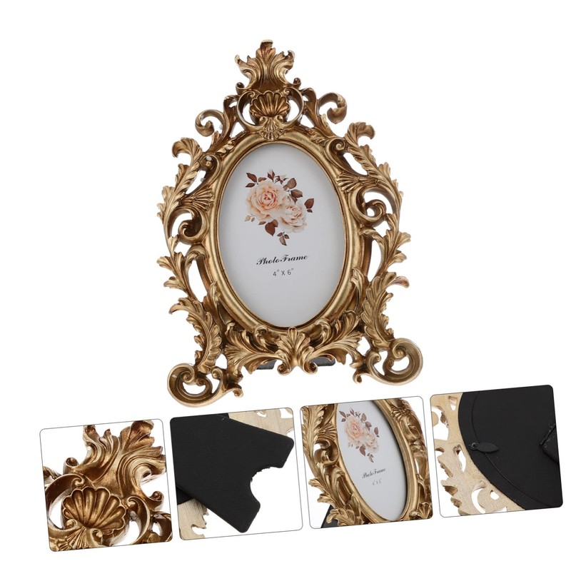Ipetboom Retro Picture Frame European Style Resin Photo Holder for