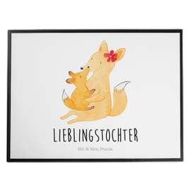 Mr. & Mrs. Panda Desk pad fox mum and child - gift, office supplies, brother, desk pad, stationery, daughter, desk mat, office items, family