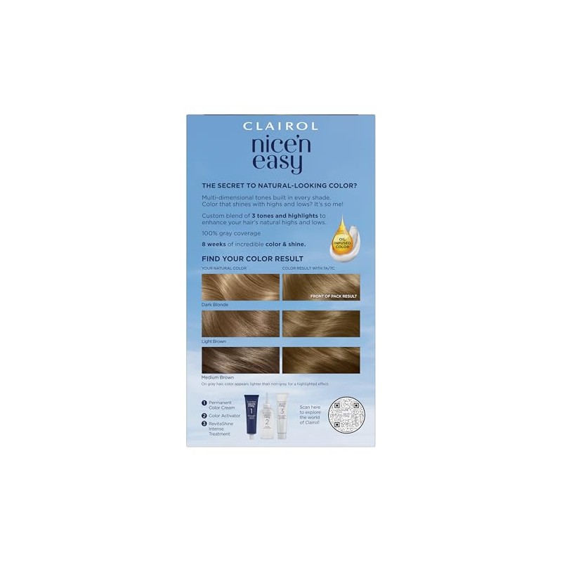 Clairol Nice 'n Easy Permanent Hair Color, 7C Dark Cool