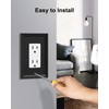 TREEWELL 4-Pack Decorator Outlet Cover Plate, Black Decorative Switch Plates