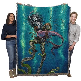Catch or Release - David Lozeau - Blanket Throw Woven from Cotton - Made in The USA (72x54)