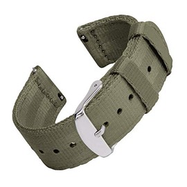 Archer Watch Straps - Seat Belt Nylon Quick Release Watch Bands (Olive, 22mm)