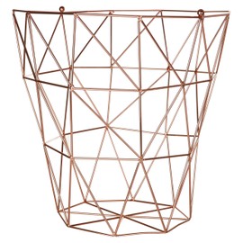 Premier Vertex Copper Plated Metal Storage Basket 31 x 31 x 31 cm