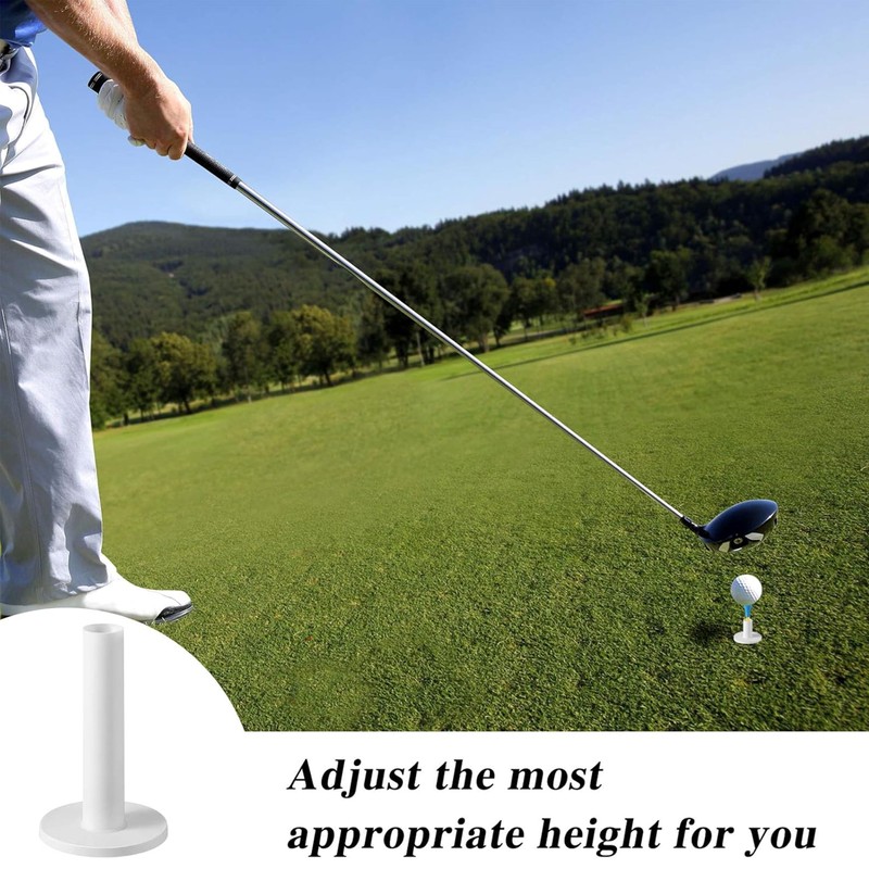 9 Pcs White Golf Rubber Tees for Practice and Driving