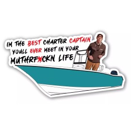 SD USA PRINT Im The Best Fishing Charter Captain You'll Ever Meet Funny Viral Sticker Decal - 4 Inch