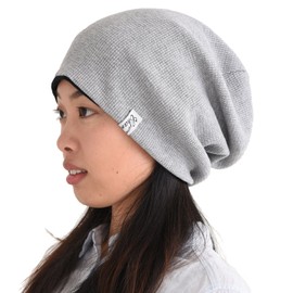 CHARM Slouch Beanie Hat for Mens and Women - Baggy Slouchy Stretchy ElasticWomens Cotton Chemo Hat Japanese Korean Fashion Men Style Light Gray