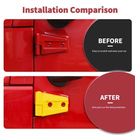 SQQP 12PCS Full Set Exterior Decoration Trim Kit Compatible with 2007-2018 Jeep Wrangler JK JKU Door Hinge Engine Hood Hinge Tailgate Hinge Cover (Yellow)