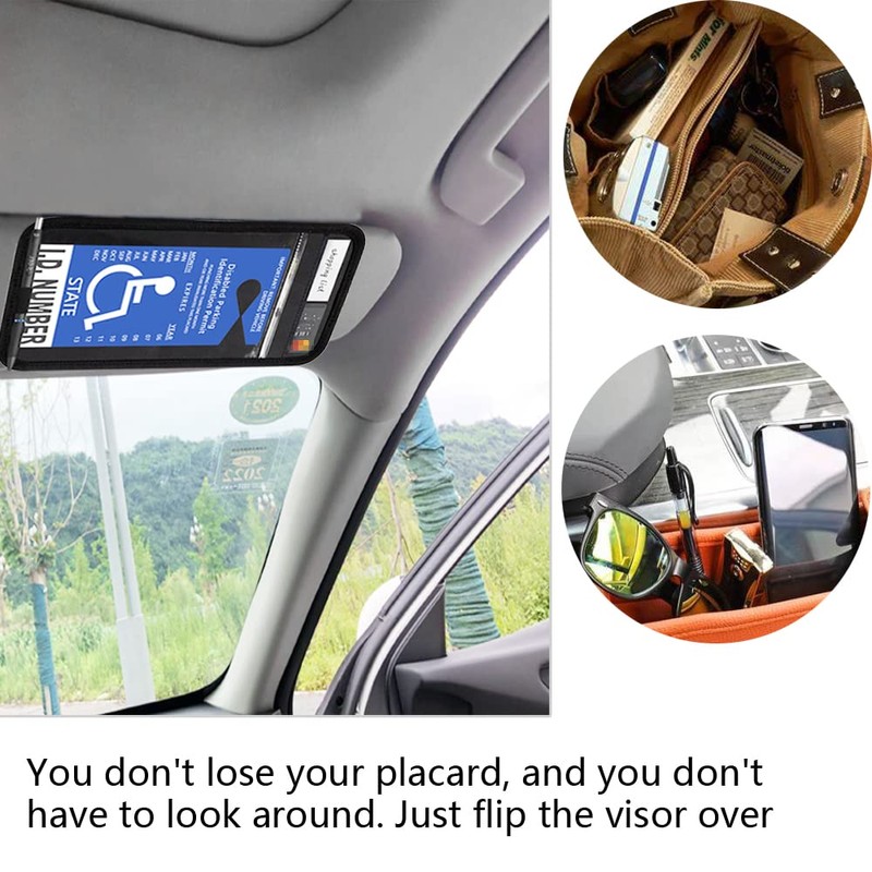 lofrcin Handicap Placard Holder for Auto, 1 PCS Black Visor