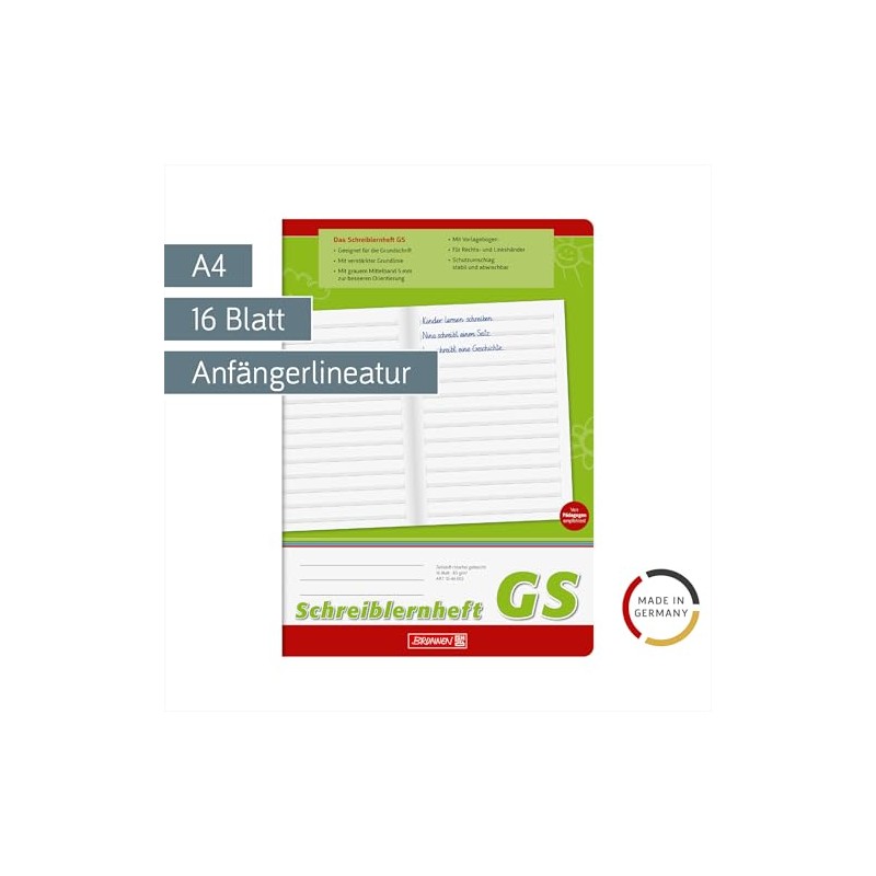 Brunnen 1044003 Learner's GS A4 16 Sheets Line Style (GS)
