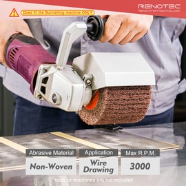 RENOTEC Non-Woven Wire Drawing Flap Wheel, 120x100mm, for Stainless Steel, Copper Satin Finishing and Metal Surface Treatment, SCT Conditioning Buffing Drum for Burnishing Polishing Machine (180 Grit)