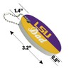 Graphics and More LSU Dad Floating Keychain Oval Foam Fishing