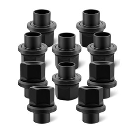 10PCS Two-Piece 19mm Sleeve Flanged Wheel Lug Nuts Fit Steel Dual Wheels with Hub Piloted Seat & 26mm Bolt Hole Size, M22x1.5 Hex 33mm