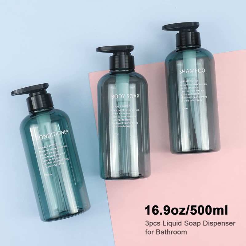 Czemo Pack of 3 Shampoo Dispenser for Shower 500 ml