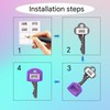 30 Piece Key Covers with Labels Easy Identification Key Caps