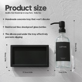 Clear Soap and Lotion Dispenser Set with Tray - Hand Soap Dispenser Bathroom Set,Modern Bathroom Decor & Accessories.(Clear)