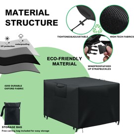 BHFRGAS Garden Furniture Covers - Waterproof, 125x125x74cm, 420D Oxford Fabric, Black