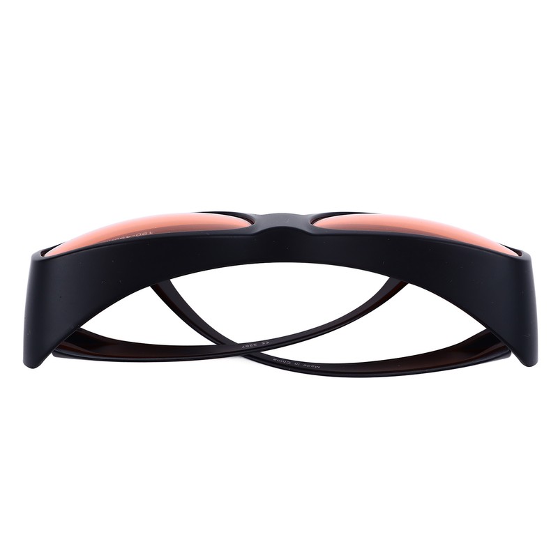 Safety Goggles 190 to 490nm Black Frame Orange Lens OD5