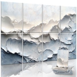 JaneTech 8-Pack Art Acoustic Wall Panels 48x32 Inches Acoustic Treatment Panels- Decorative Soundproof Wall Panels for Studios, Offices, Home, Included Nano Glue Stickers