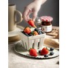 Gomakren Ceramic Berry Basket Set of 2, Square Fruit Bowls