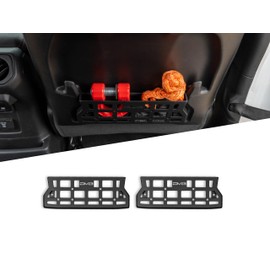 DV8 Offroad Seat Back Molle Pockets for 2018-2025 Jeep Wrangler & Gladiator Rubicon/Mojave | Replaces The Weak Factory Netting | Molle Design for Mounting Gear & Accessories | Black Powder Coat