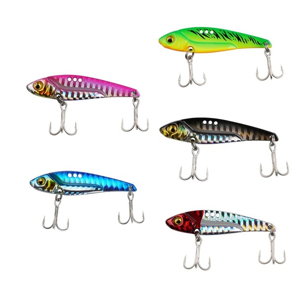 20G Metal Fishing Lures Kit, 5 Pcs VIB Hard Metal