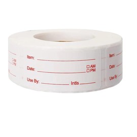 500 Pieces Dissolvable Food Labels,1 x 2inch Food Date Stickers Labels Freezer Labels for Food Containers, Easy to Write On(red)