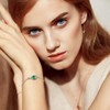 FANCIME Emerald Bracelet May Birthstone Bracelet for Women 925 Sterling
