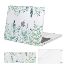 MOSISO Funda Compatible con MacBook Pro 13 Pulgadas M2 2024-2016 A2338 M1 A2251 A2289 A2159 A1989 A1708 A1706,Plantas Carcasa Rígida de Plástico&Cubierta de Teclado&Protector de Pantalla, Transparente